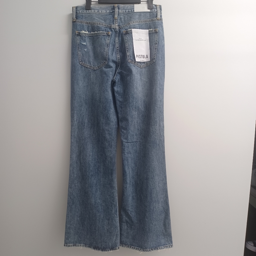 Pistola Stevie High Rise Relaxed Flare Jeans Pulse Wash Size 28 NWT - Picture 6 of 10